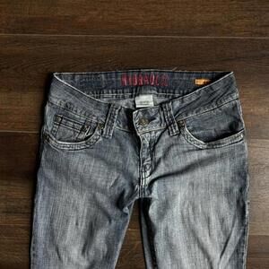 Low Rise Flare Jeans – Vintage Medium Wash Y2K Style, 34 Inch Inseam